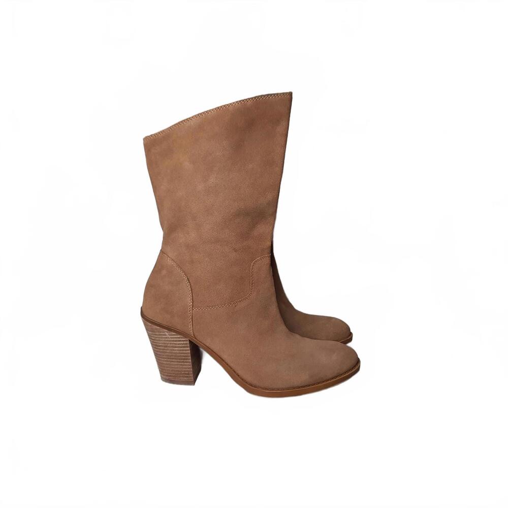 Lucky Brand Embrleigh Tan Brown‎ Suede Ankle Boots Size 8.5